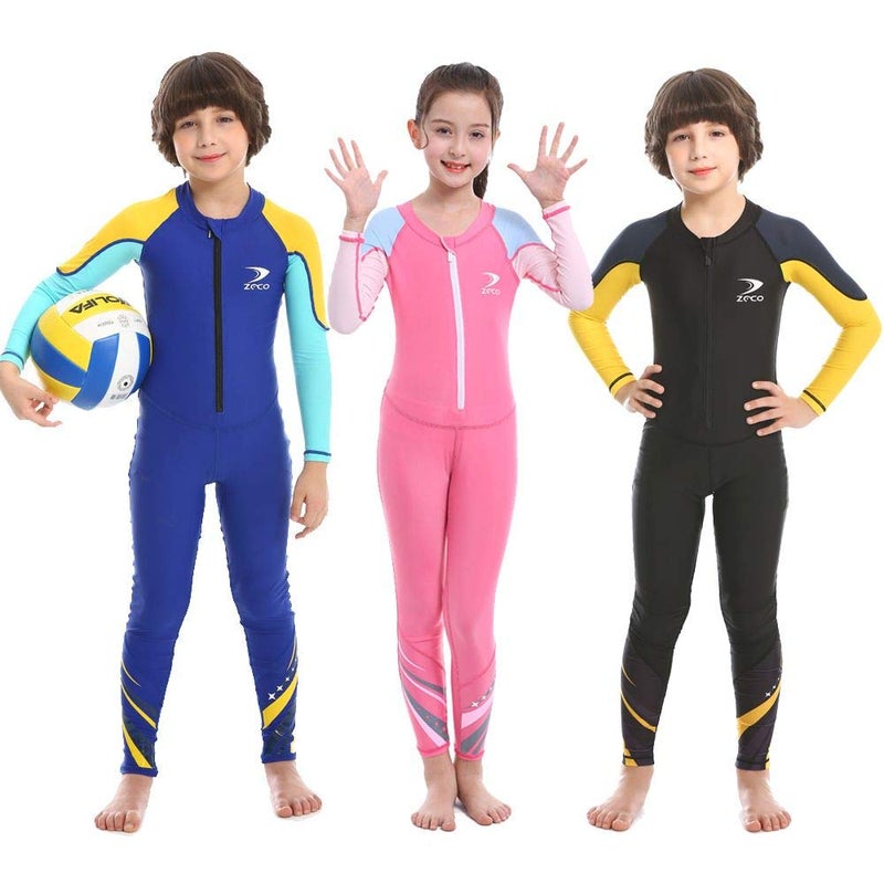 ZCCO Kids Swimsuit, Boys and Girls Full Sunsuit, UPF50+ Rash Guard Wetsuit, Swimwear - Image 1